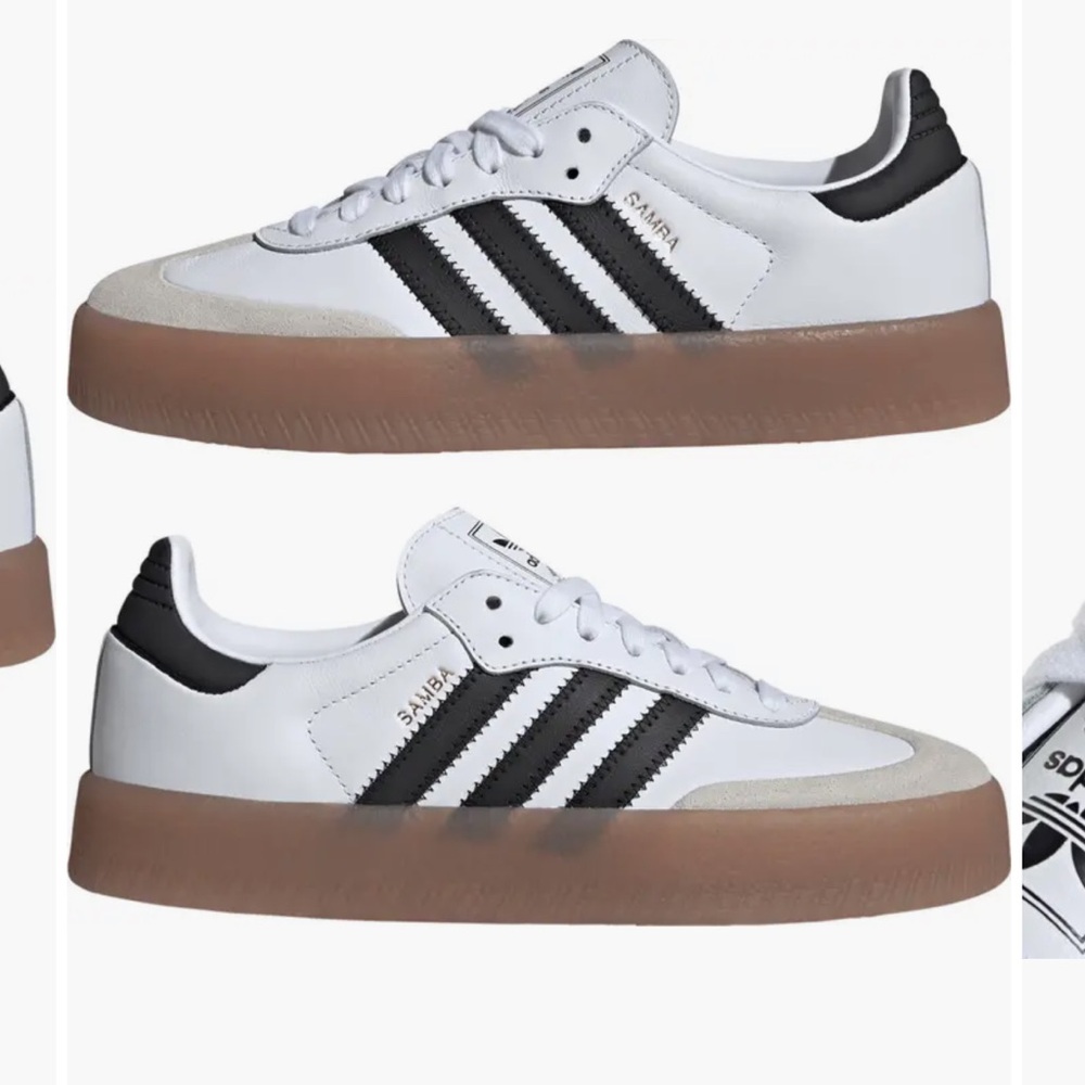 Adidas Sambae “Cloud White/Core Black/Gold Metallic" Women's Sneaker